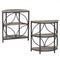 Narrow Side Table with Study Metal Frame and Storage Shelves-Gray