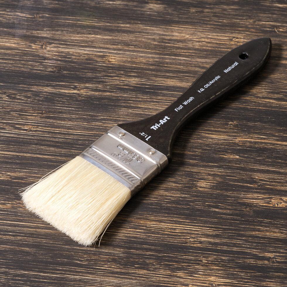 Tri-Art Artist Brushes - Natural Bristle - Flat Wash 