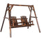 Outsunny Wooden Porch Swing with 2-Seat Design, A-Frame Outdoor Bench, Relaxing Swing with Center Table