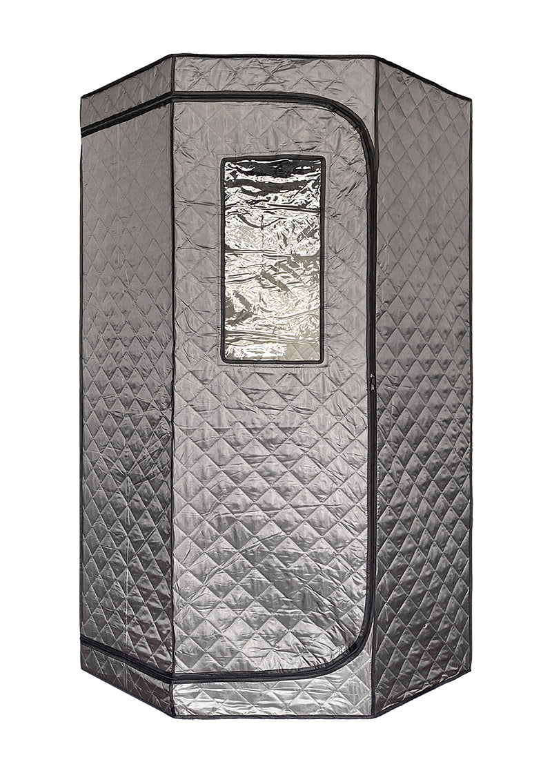 Blisspod Portable Personal Full Body 60 Min Rapid Steam Sauna | Pentagonal | Grey | Powerful 1600 Watts | 3.6L Stronger Steamer | 90X90X190cm 