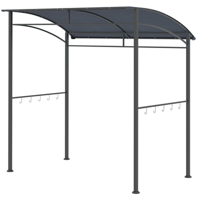 Outsunny BBQ Grill Gazebo 7'x5', Outdoor Tent with Metal Frame, Canopy, Hooks, Sun Shade 