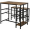 HOMCOM 3 Piece Dining Set Table Chairs Bar Bistro 8-Bottle Wine Rack Cup Holder Metal Frame