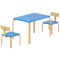Qaba Kids Table and 2 Chair Set, Children Multi-Activity Furniture Set for Playing, Learning, Eating, Craft, Blue