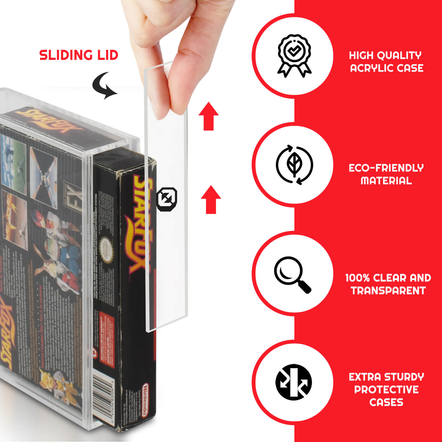 Acrylic Display Protector for SNES Games and N64 Game Box - Pack of 2 