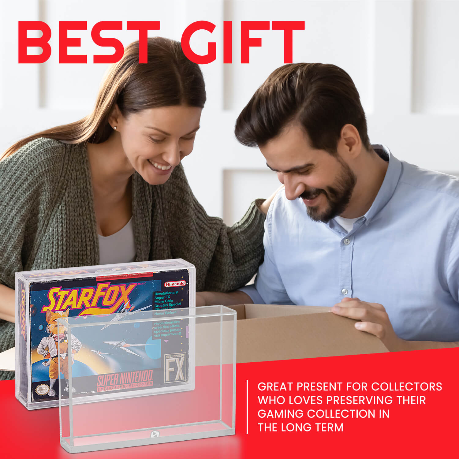 Acrylic Display Protector for SNES Games and N64 Game Box - Pack of 2 