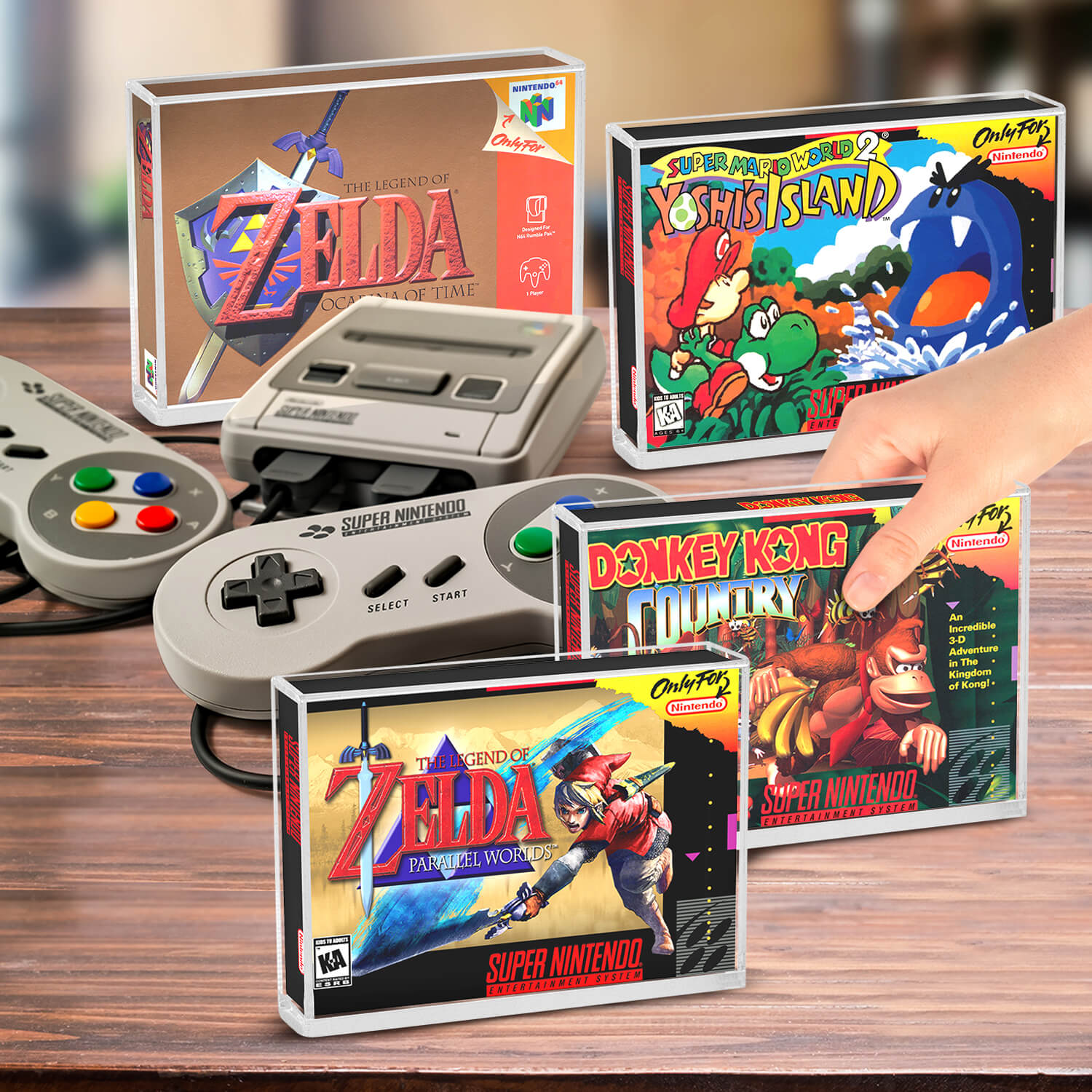 Acrylic Display Protector for SNES Games and N64 Game Box - Pack of 2 