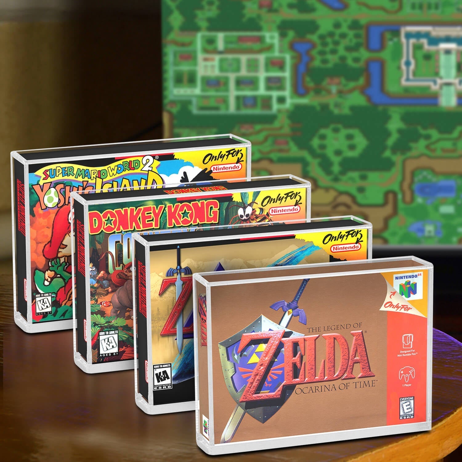 Acrylic Display Protector for SNES Games and N64 Game Box - Pack of 2 