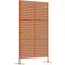 Decorative Outdoor Privacy Panel, Freestanding Metal Outdoor Divider with Stand for Garden, Backyard, Deck, Pool, Brown