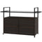 Outsunny 2-Tier PE Rattan Outdoor Bar Cart, Glass Top Outdoor Kitchen Island with Cabinet, Mixed Brown