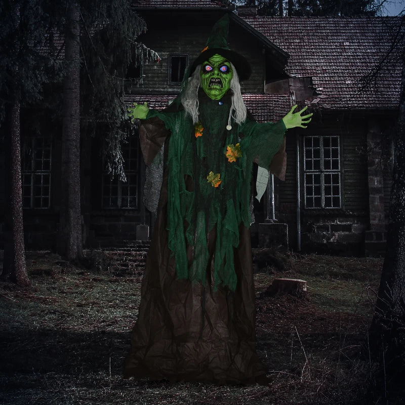 HOMCOM 62” Life-Size Outdoor Halloween Crawling Zombie – Animated Prop with Sound, Motion Activation & Light-Up Eyes 
