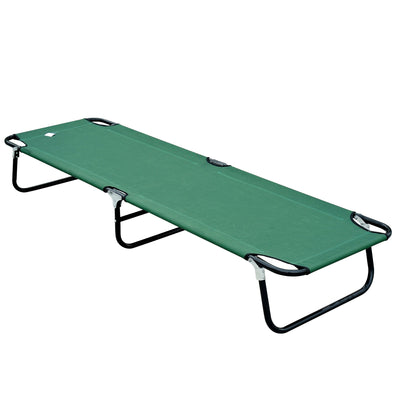 Outsunny Folding Camping Cot for Adults Portable Outdoor Sleeping Bed for Office Beach Home Green 