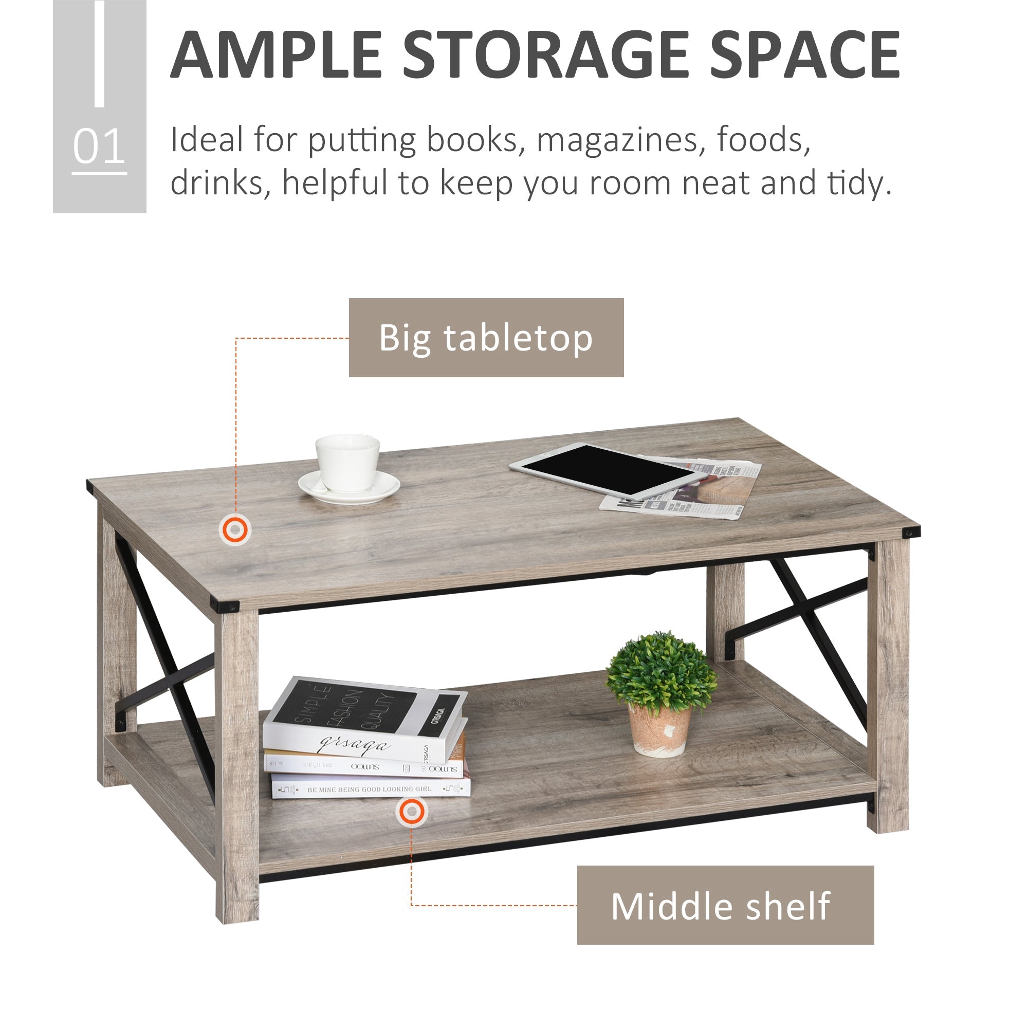 HOMCOM Tall Bathroom Cabinet: Scrolled Design with Drawer & Open Shelves, Brown Finish 