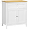HOMCOM Chic White Buffet Sideboard: Table with Drawer, Double Doors & Adjustable Shelf for Living Rooms & Entryways