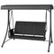 Outsunny 3 Person Outdoor Porch Swing Chair with Adjustable Canopy, Black