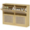 Narrow Shoe Storage Cabinet, Rattan Shoe Cabinet with 4 Flip Drawers and Adjustable Shelves for 20 Pairs, Oak