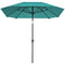 Outsunny 7.6FT Aluminum Patio Umbrella Parasol 8 Ribs Outdoor Market Umbrella with Crank, Push Button Tilt for Deck, Backyard and Lawn, Sky Blue