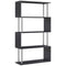 HOMCOM 5-Tier Z-Shape Bookcase: Wooden Shelves with Steel Frame for Living Room, Bedroom, Office, Black