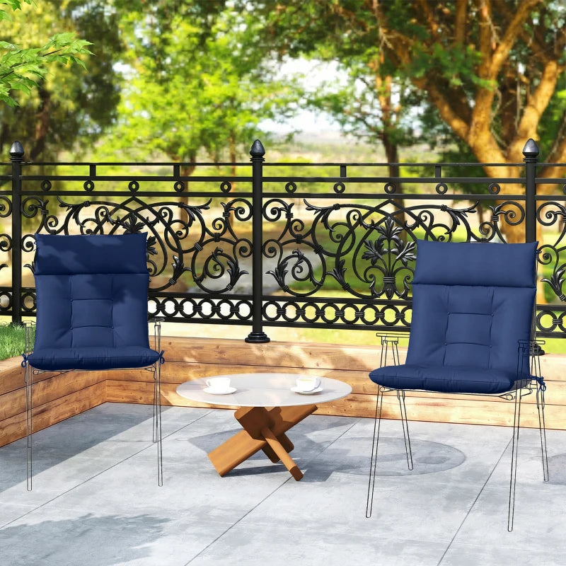 Patio Chair Cushions Set of 4, Waterproof Non-Slip Lounge Chair Cushions, 44"x21", Navy Blue
