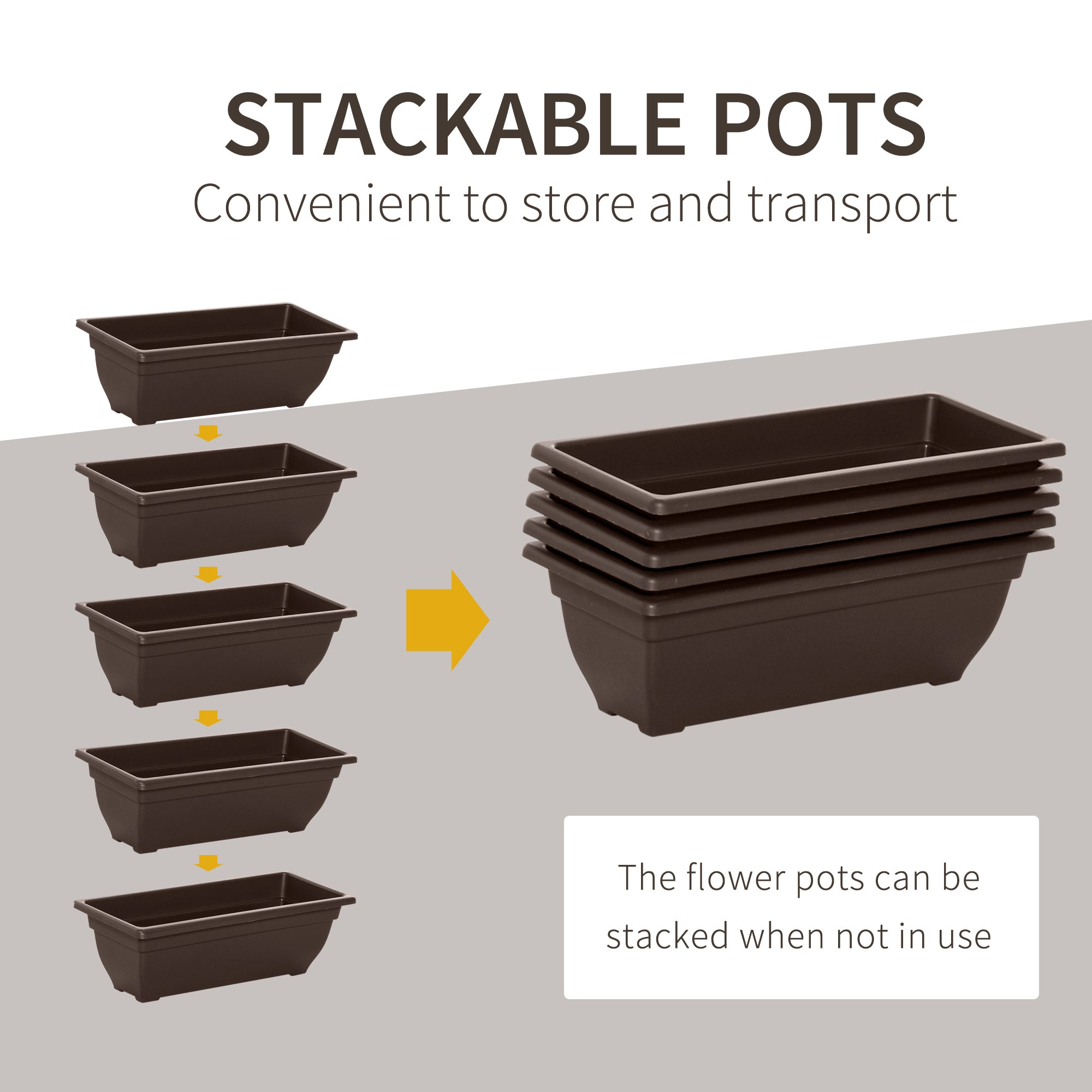 Outsunny 5-Tier Elevated Garden Bed Outdoor 5 Planter Boxes, Plant Stand, Drainage Holes, in Brown 