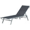 Outsunny Sun Lounger, Outdoor Chaise Lounge with 5-Position Backrest for garden, Black