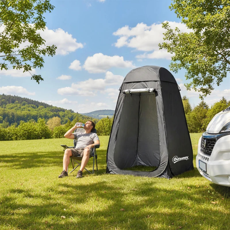 Pop Up Shower Tent, Portable Privacy Room for Outdoor Changing, Dressing, Fishing Storage with Carrying Bag, Black