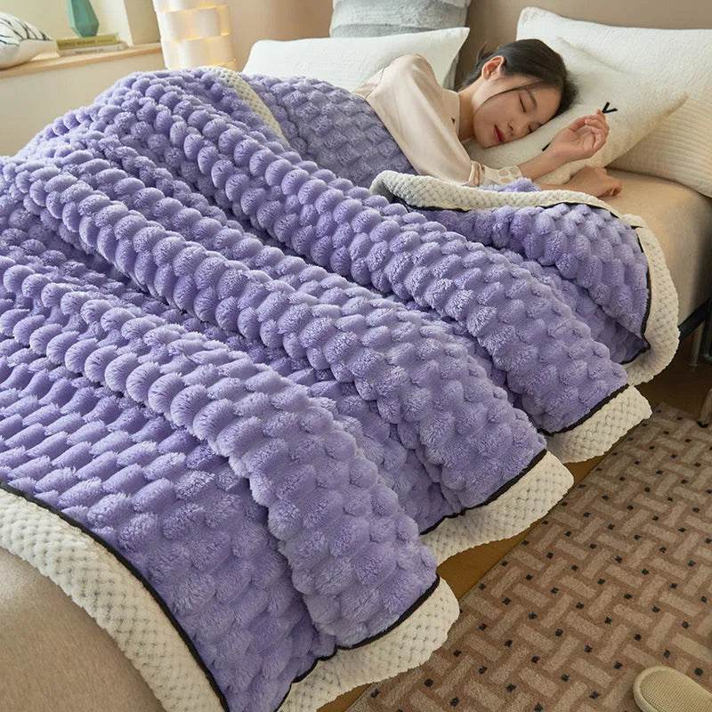 Coral Flannel Winter Thicken Thermal Cover Blanket 