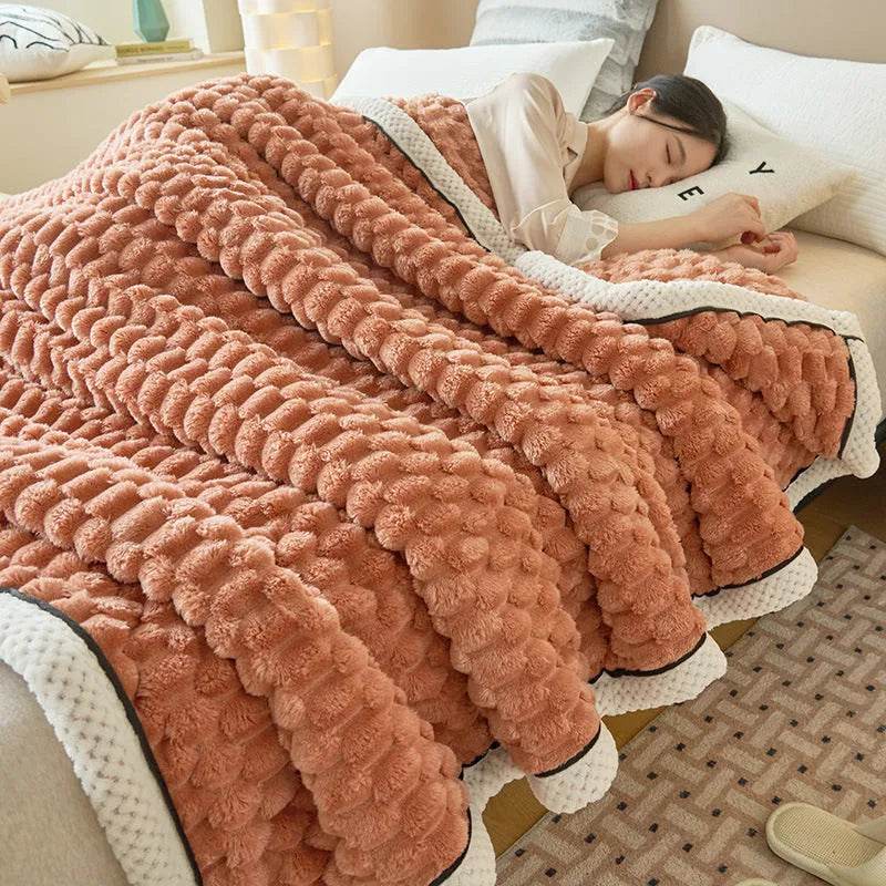Coral Flannel Winter Thicken Thermal Cover Blanket 