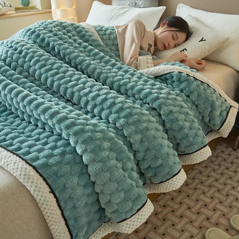 Coral Flannel Winter Thicken Thermal Cover Blanket 