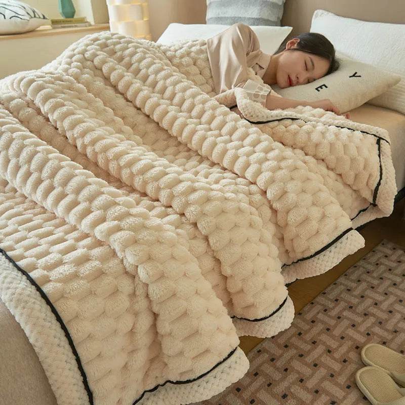 Coral Flannel Winter Thicken Thermal Cover Blanket 