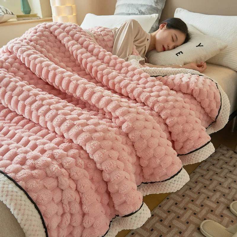Coral Flannel Winter Thicken Thermal Cover Blanket 