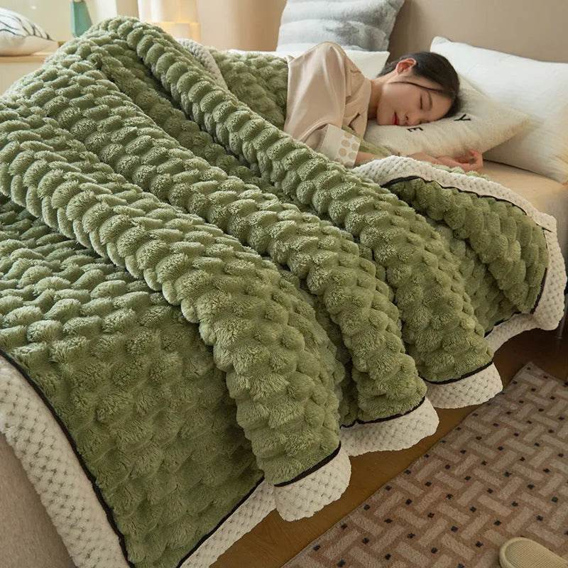 Coral Flannel Winter Thicken Thermal Cover Blanket 