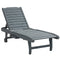 Outsunny Outdoor Patio Adjustable Chaise Lounge Chair Recliner with Pull-out Tray and 2 Wheels