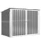 Outdoor Metal Storage Shed Garden Garbage Can Organizer with Double Door and Vents for 2 Trash Cans, Light Grey