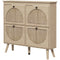 HOMCOM Shoe Cabinet for entryway, Shoe Storage Cabinet with 4 Flip Drawers and Adjustable Shelves for 20 Pairs of Shoes, Oak