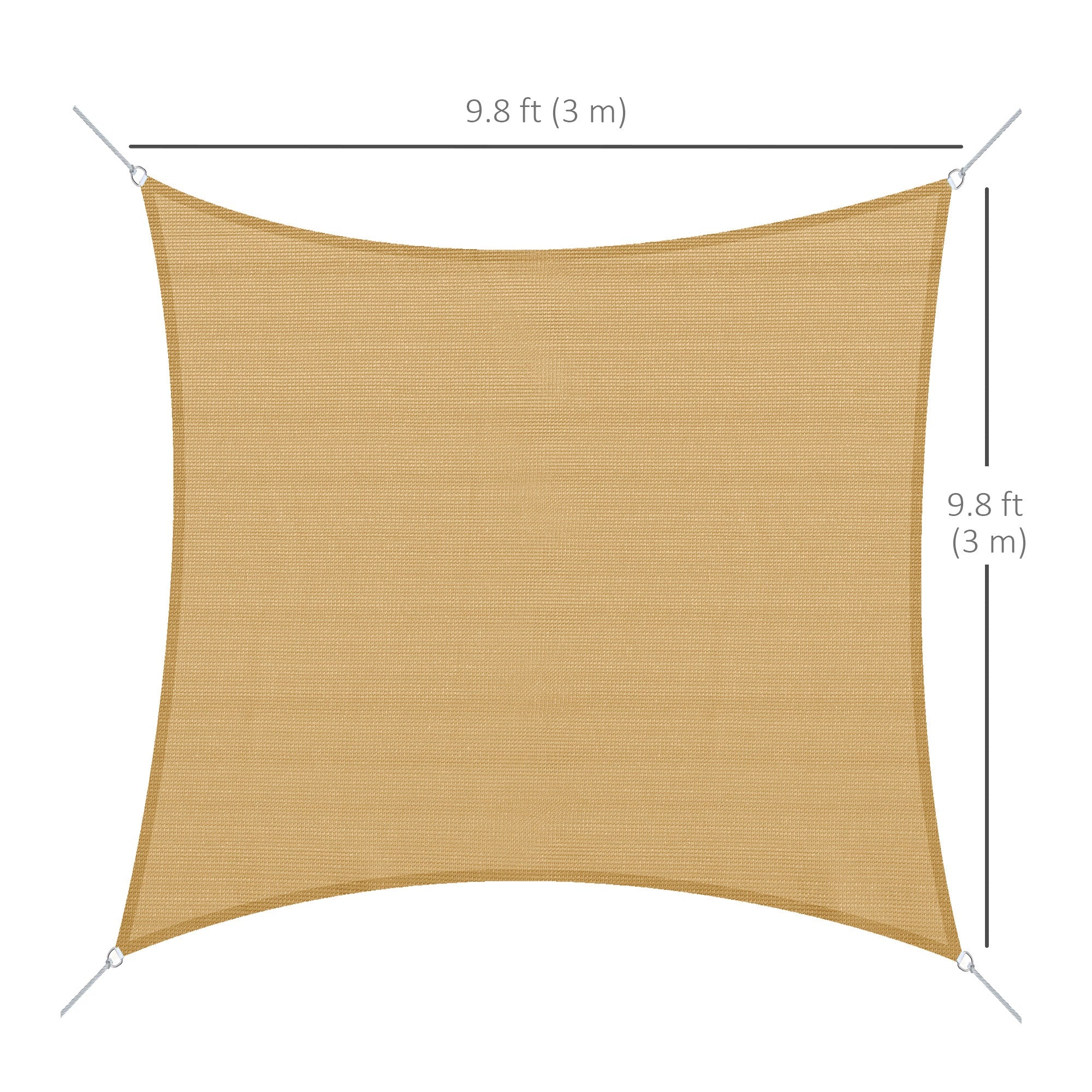 Outsunny Canopied Comfort: 10'x10' Square Sun Shade Sail, UV Protection Canopy for Outdoor, Garden Shelter with Portable Bag, Sand 