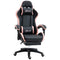 Computer Gaming Chair, PU Leather Office Desk Chair with Footrest, Swivel Wheels, 135° Reclining Back, Black