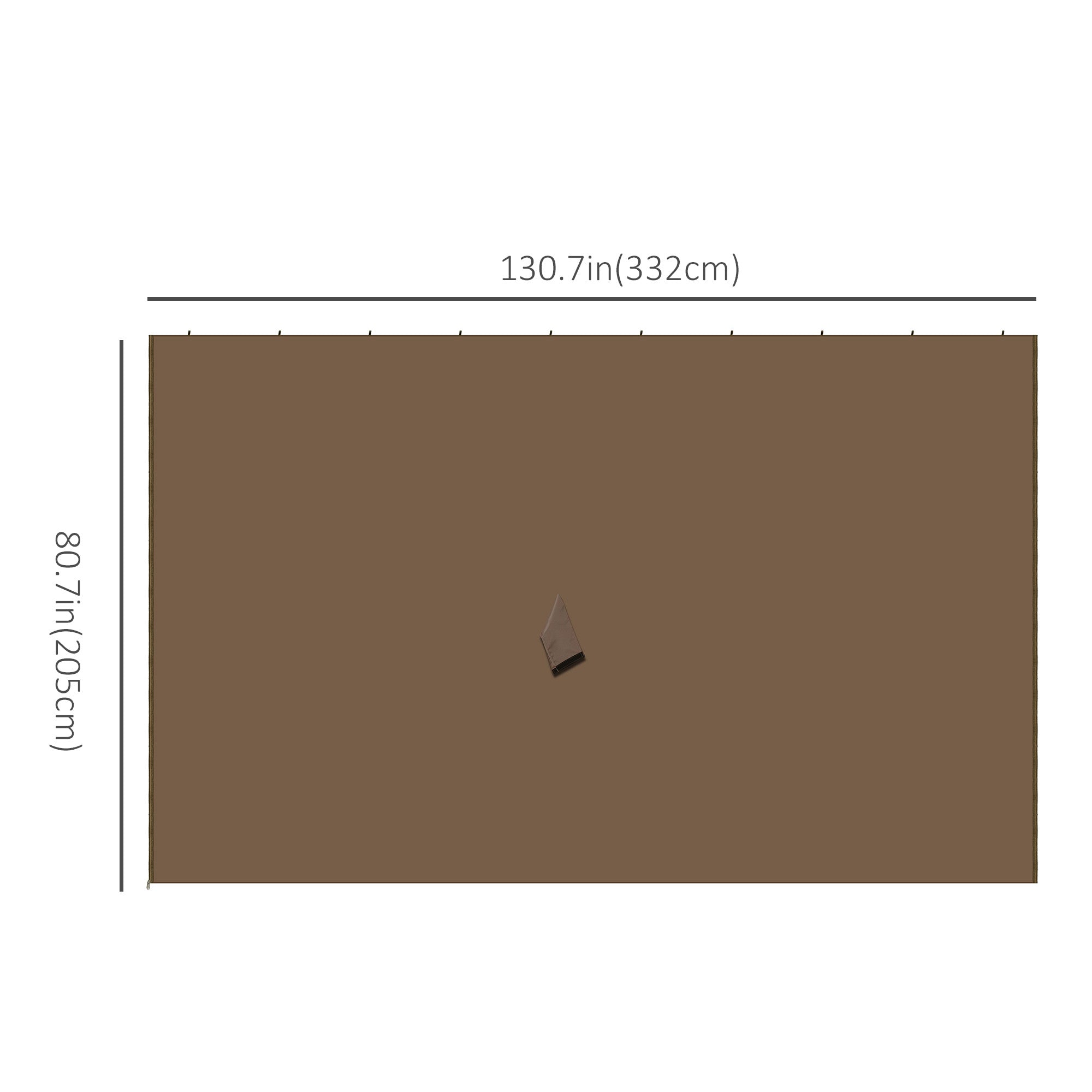 Outsunny Gazebo Curtain 10'x12' Sidewall Set 4 Panels with Hooks Brown for Outdoor Shelter 