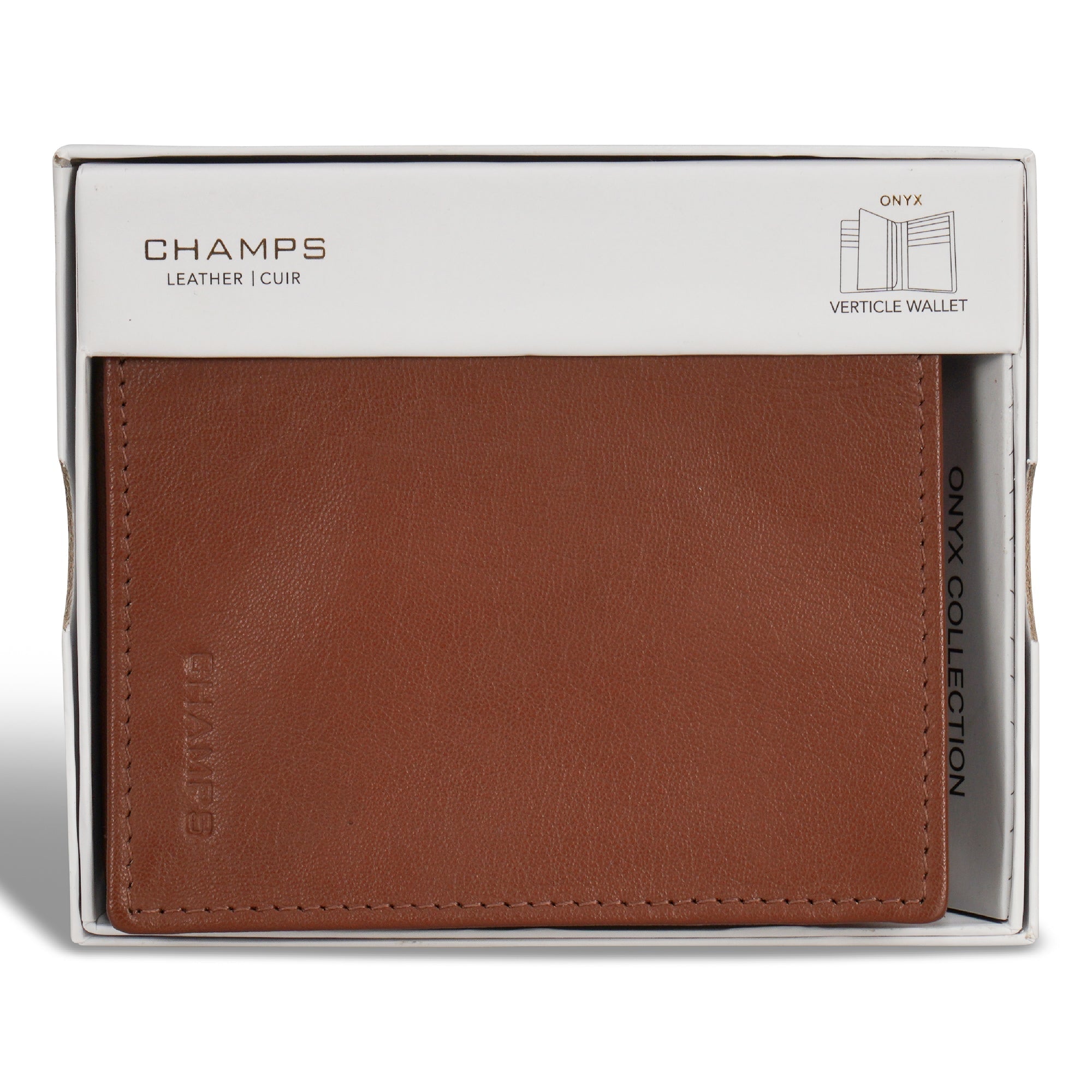 Onyx / Leather Vertical Wallet 