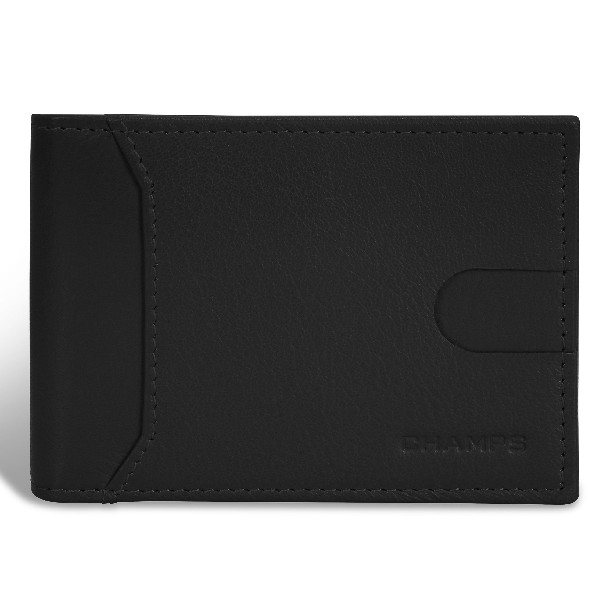 Onyx / Leather Bi-Fold Clip Wallet 