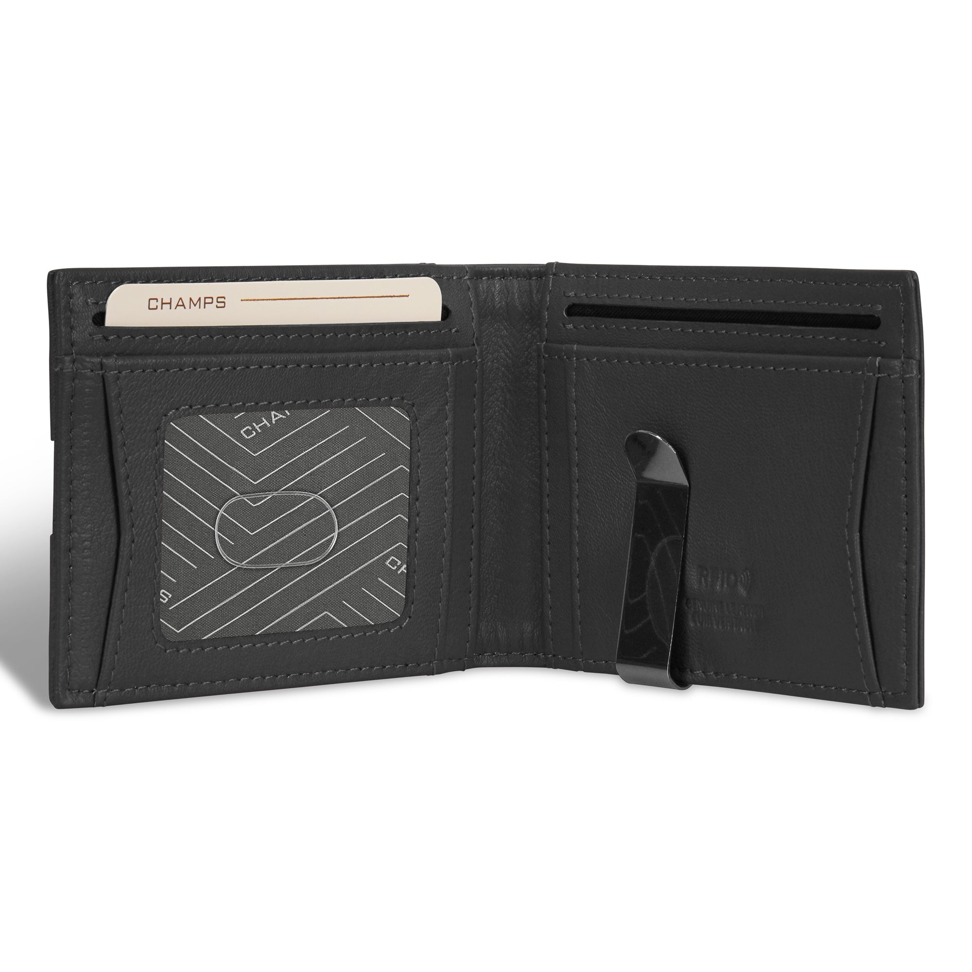 Onyx / Leather Bi-Fold Clip Wallet 