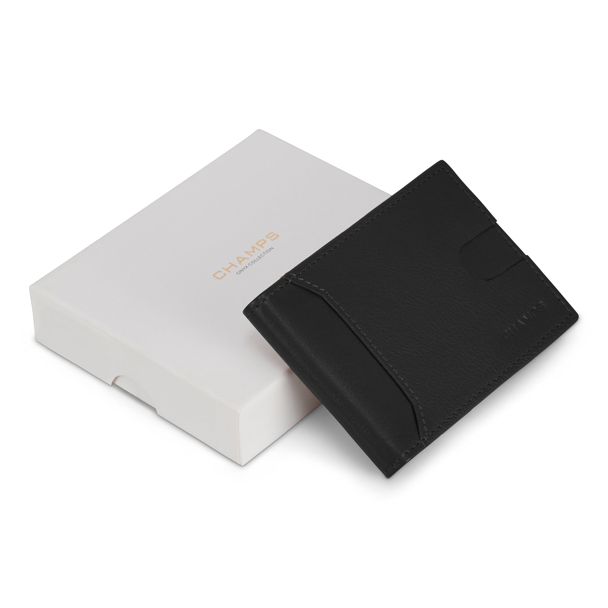 Onyx / Leather Bi-Fold Clip Wallet 