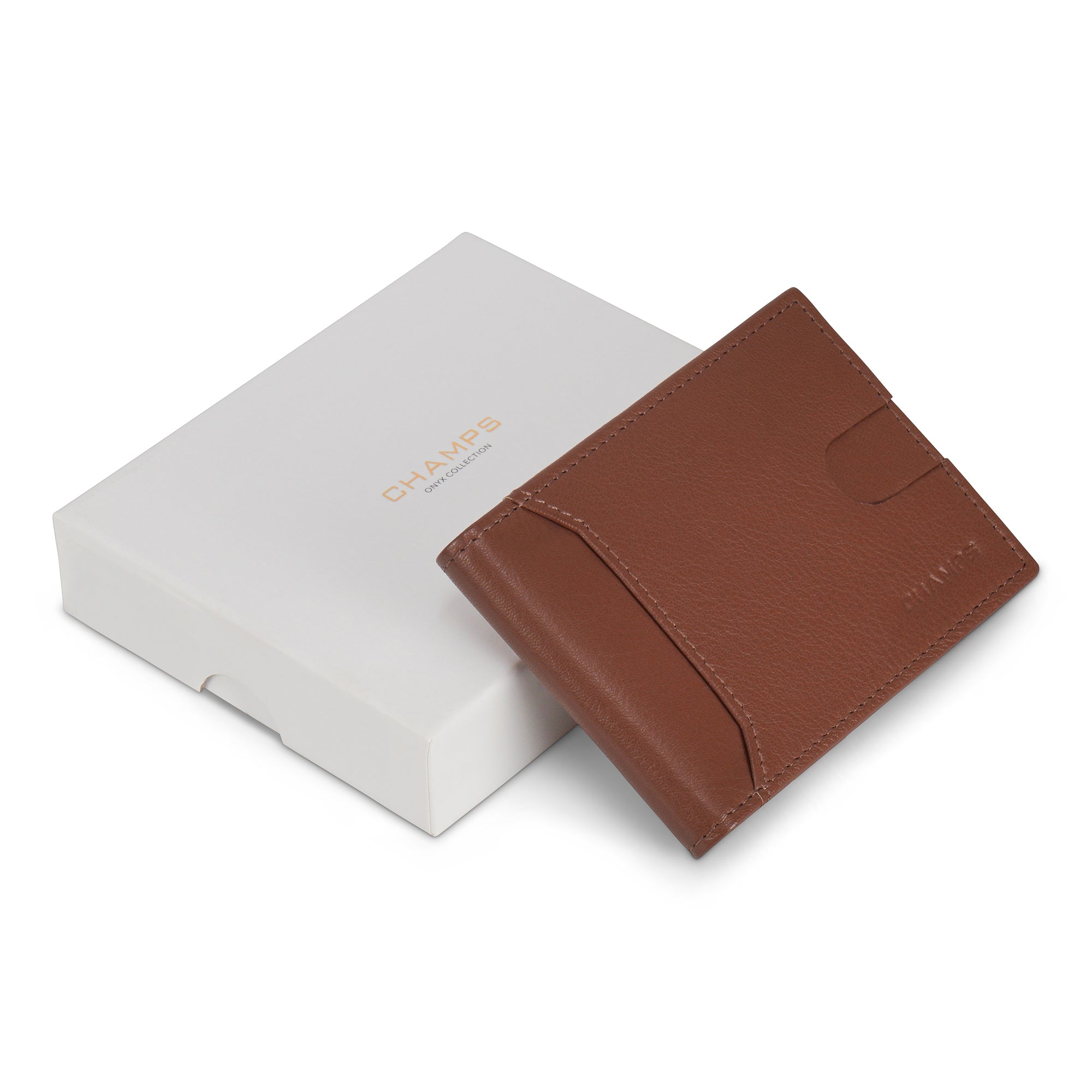 Onyx / Leather Bi-Fold Clip Wallet 