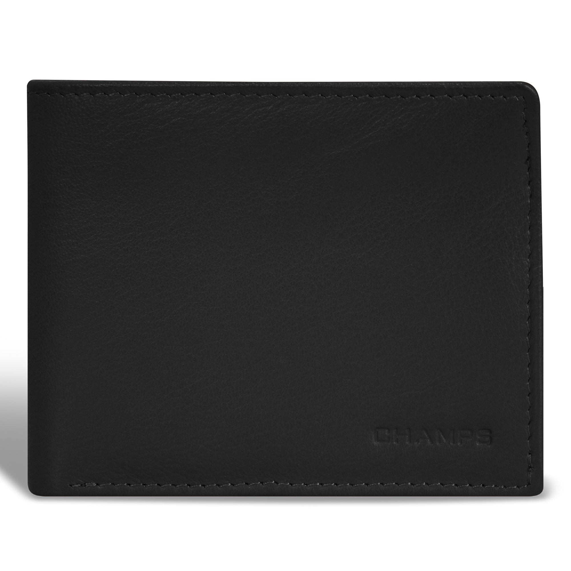 Onyx / Leather Zip Bi-Fold Wallet 