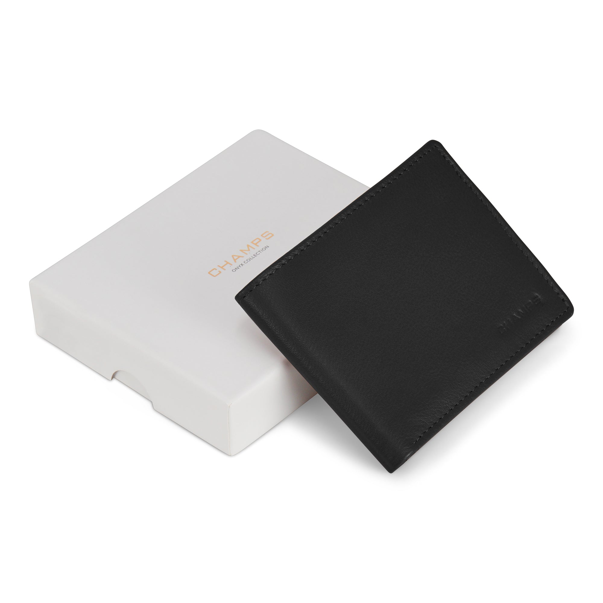Onyx / Leather Zip Bi-Fold Wallet 