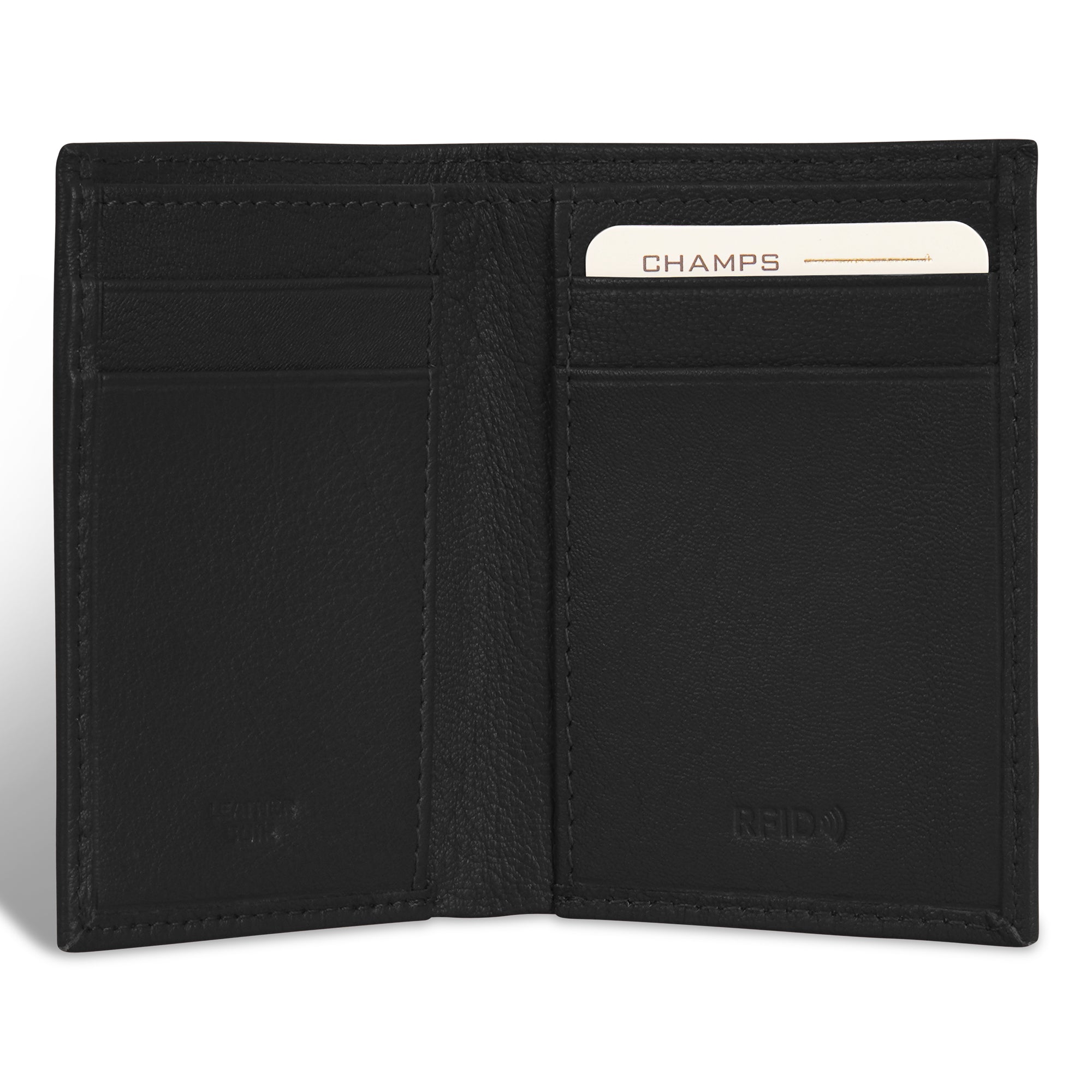 Onyx / Leather Vertical Slim Wallet 