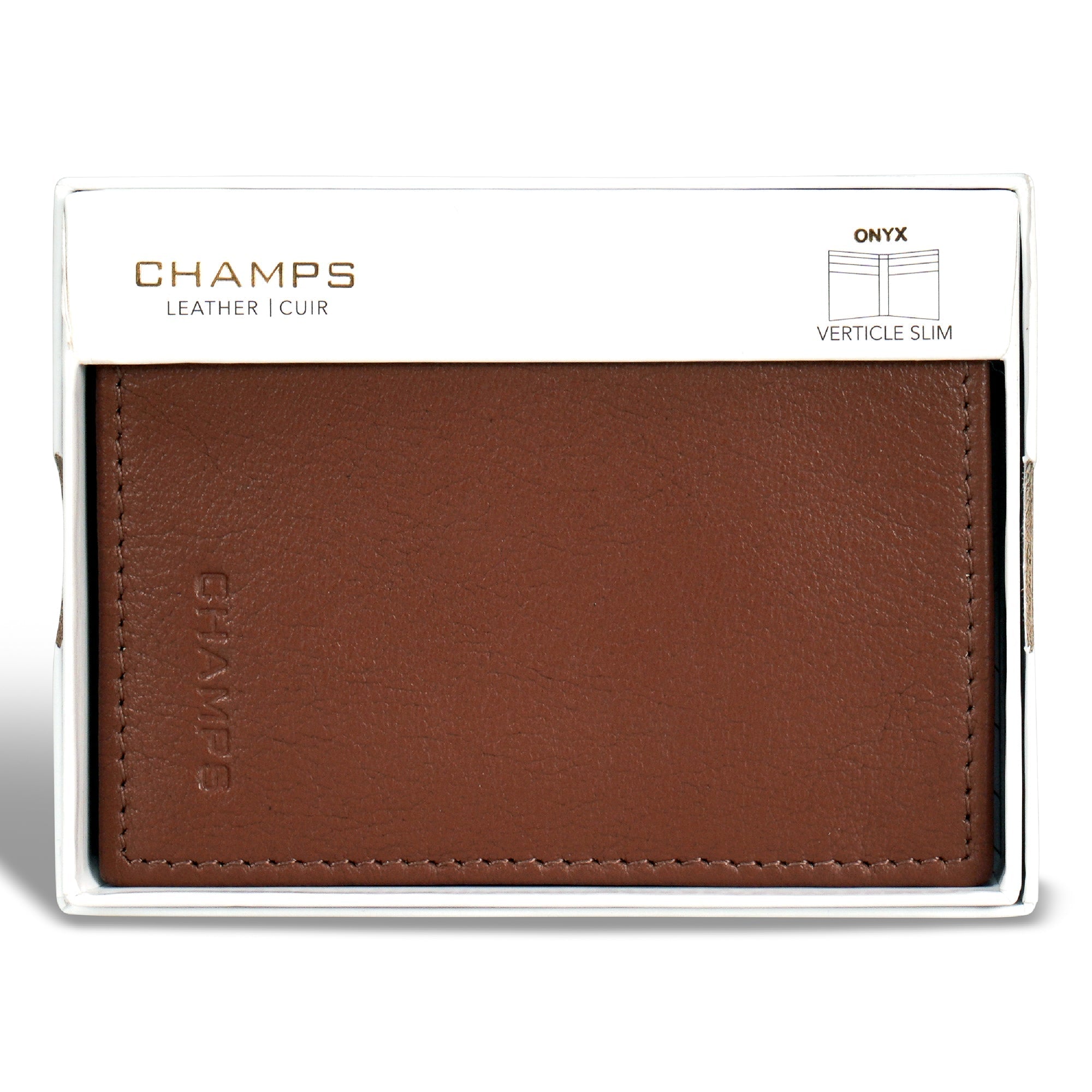 Onyx / Leather Vertical Slim Wallet 
