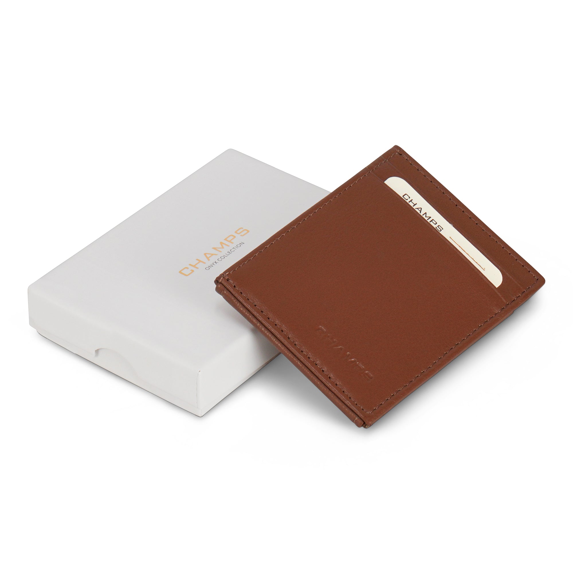 Onyx / Leather Mag Hybrid Card Holder 