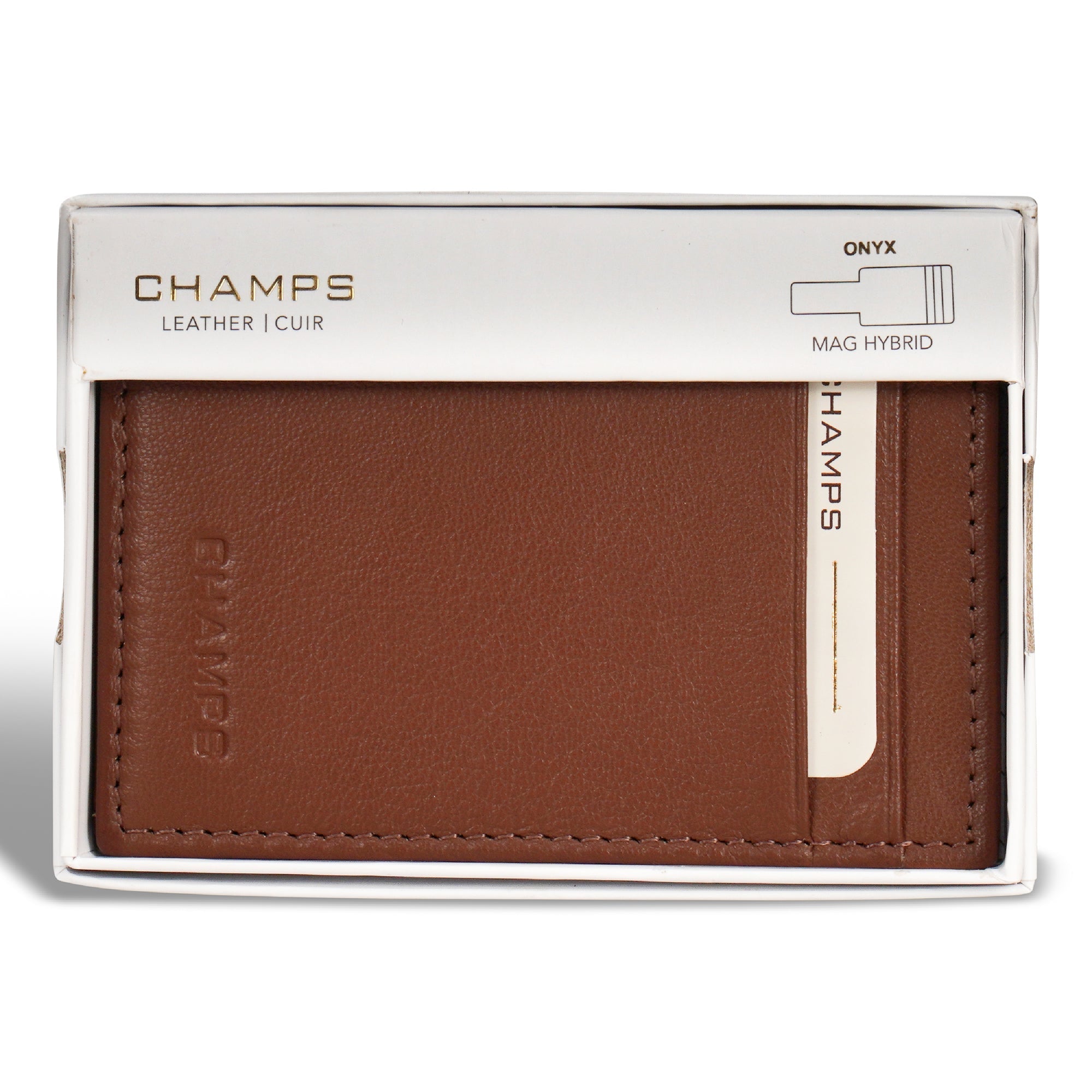 Onyx / Leather Mag Hybrid Card Holder 