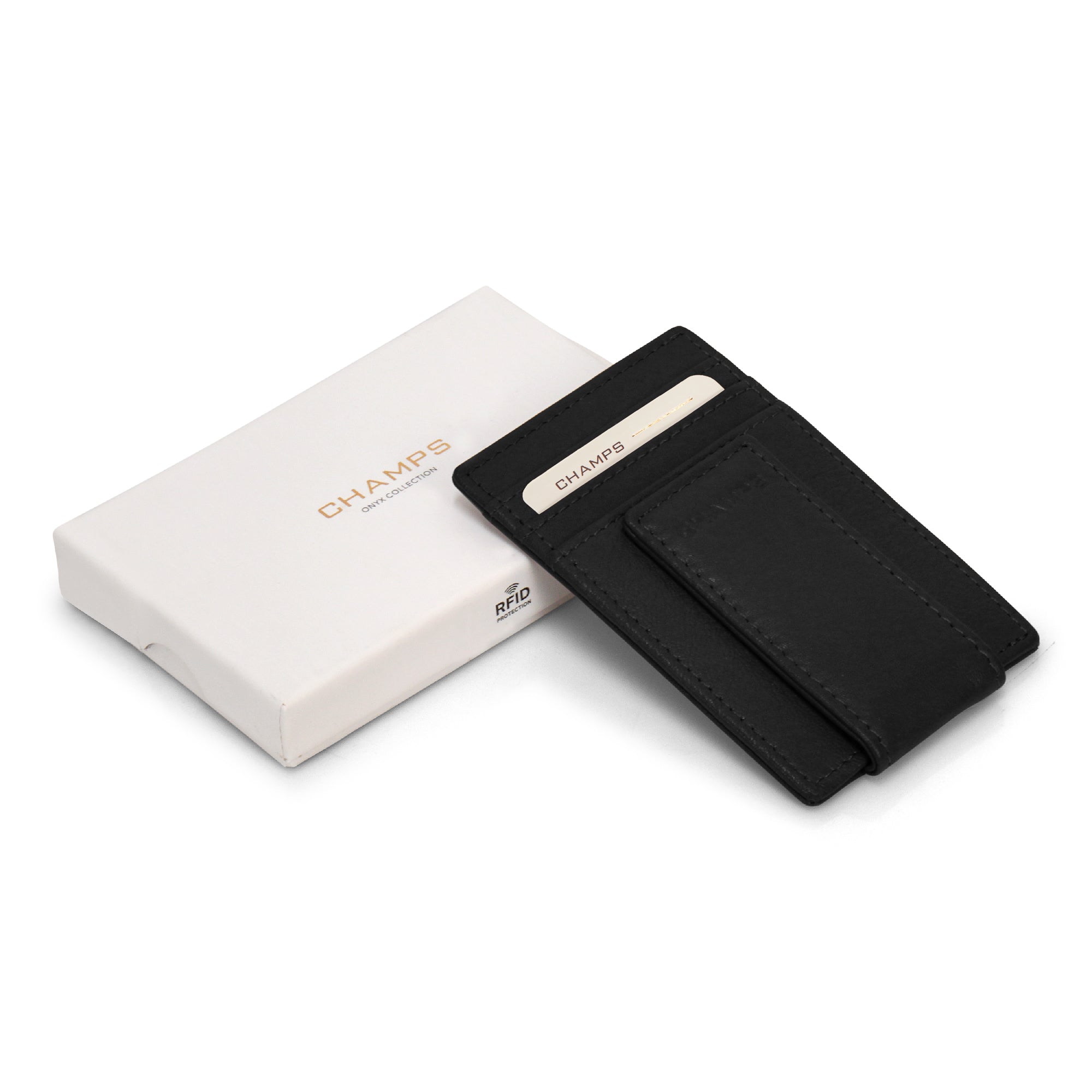 Onyx / Leather Mag Card Case 