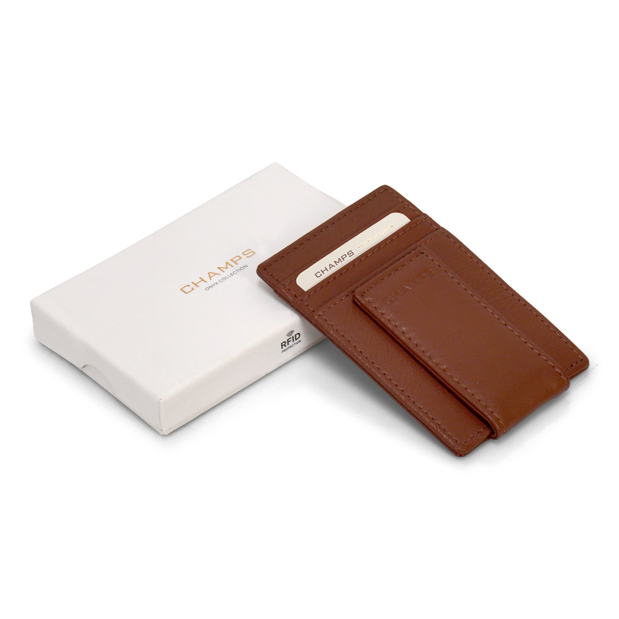 Onyx / Leather Mag Card Case 